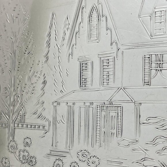 Gorham Silver Decorated Tray | Seasons Of Blossom | Winter Country Scene - Picture 2 of 10